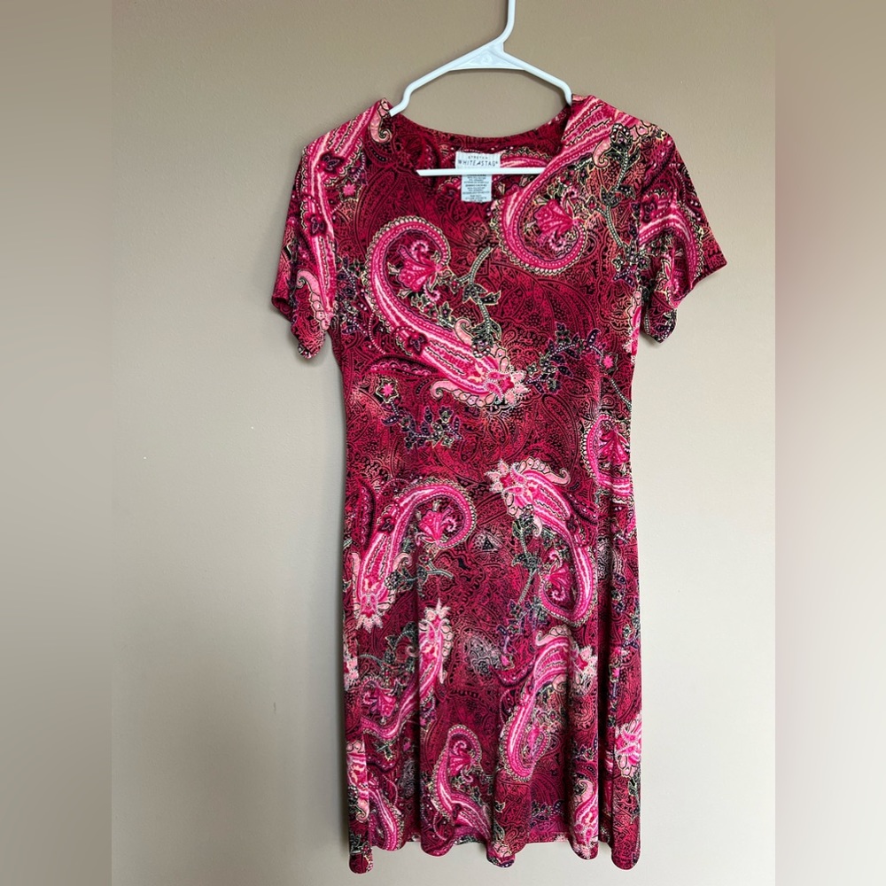 white stag paisley dress